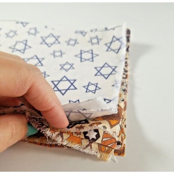 Hanukkah Fabric Scraps Quilting, Crafts, Sewing Cotton 9" x 6" Lot of 10 - Picture 9 of 9